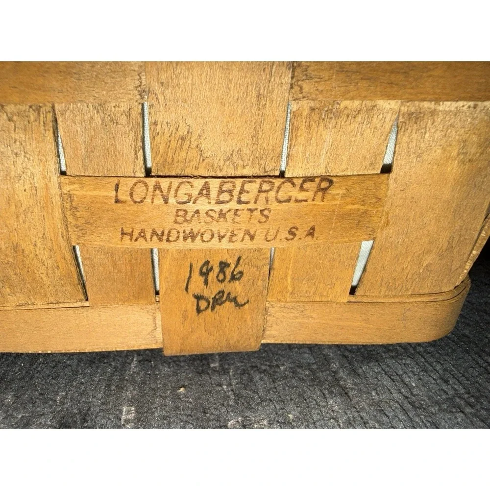 1986 Longaberger Basket – Red Bow Accent, Swing Handle - 9